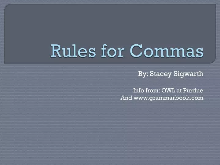 rules for commas