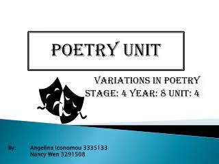 Variations in POETRY Stage: 4 year: 8 unit: 4