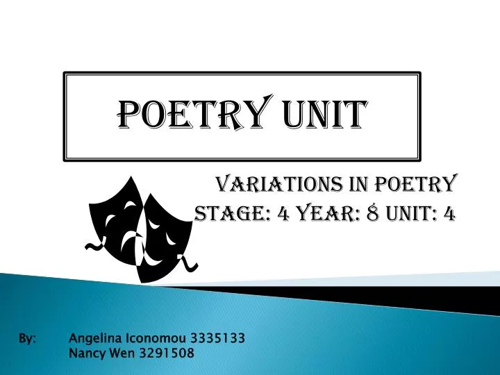 variations in poetry stage 4 year 8 unit 4
