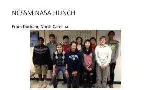 NCSSM NASA HUNCH