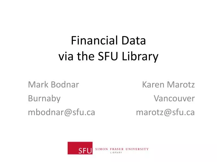 financial data via the sfu library