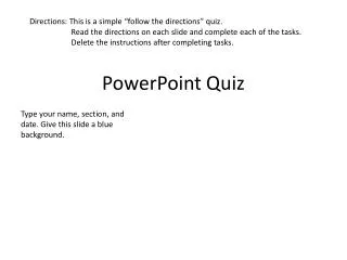 PowerPoint Quiz