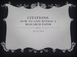 Citations: How to cite within a research paper