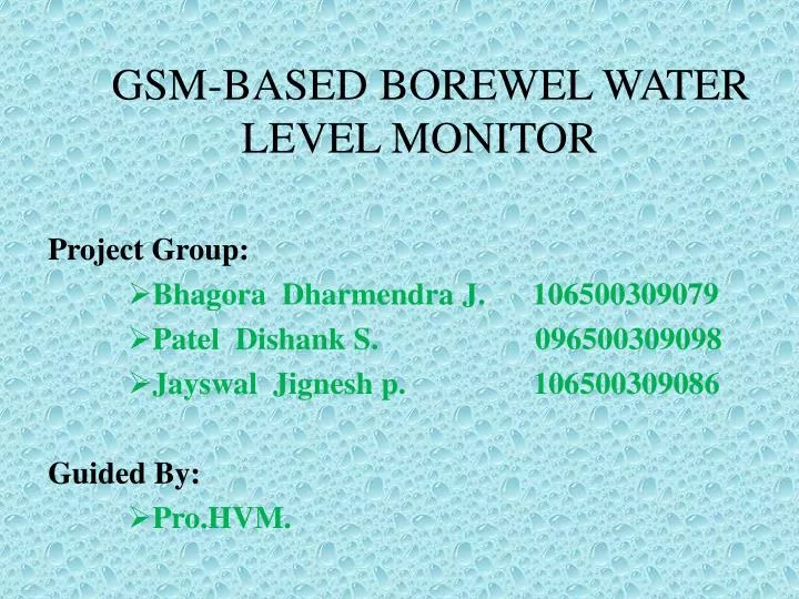 gsm based borewel water level monitor