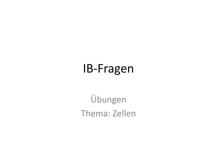 ib fragen