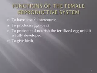 functions of the female reproductive system