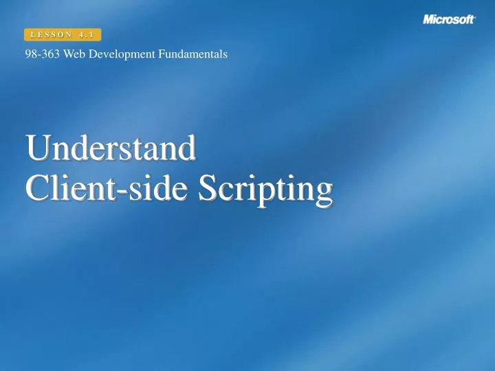 understand client side scripting