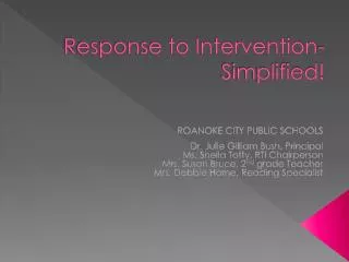 Response to Intervention-Simplified!