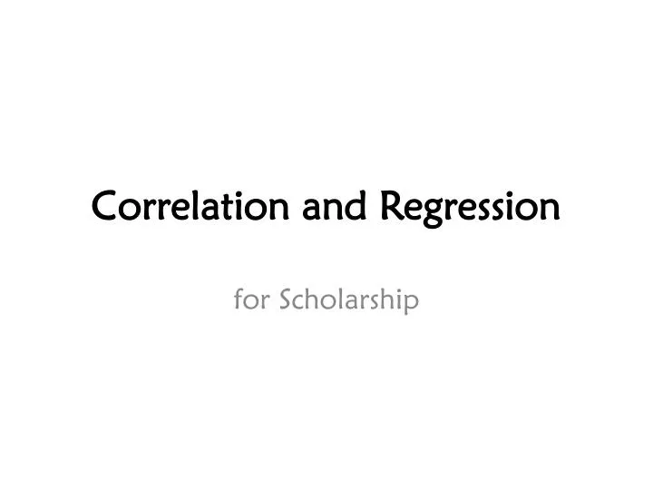 correlation and regression