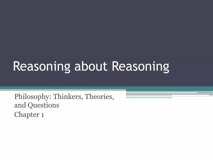 reasoning about reasoning