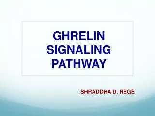 GHRELIN SIGNALING PATHWAY