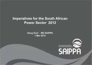 Imperatives for the South African Power Sector 2012
