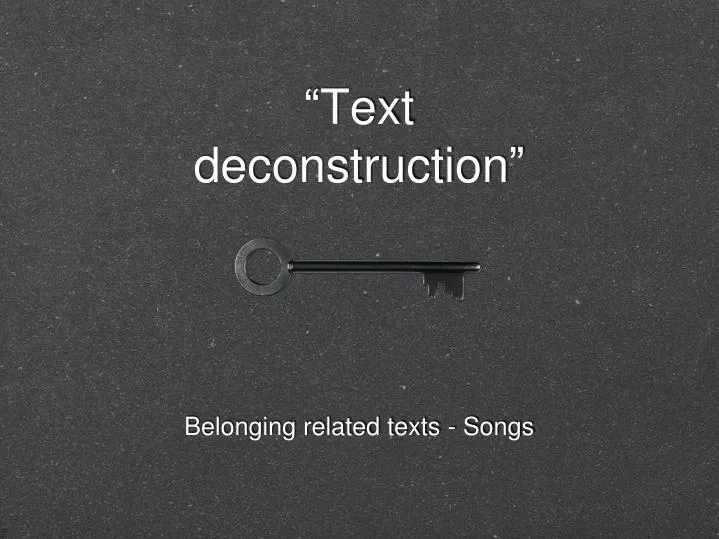 text deconstruction