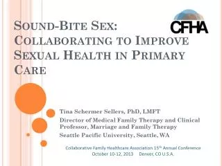 Sound-Bite Sex : Collaborating to Improve Sexual Health in Primary Care