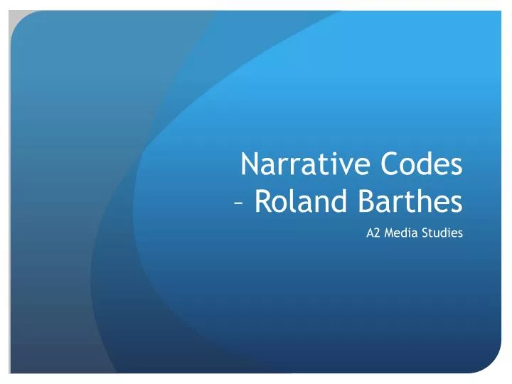 narrative codes roland barthes