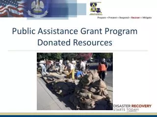 Public Assistance Grant Program Donated Resources