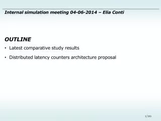 Latest comparative study results Distributed latency counters architecture proposal