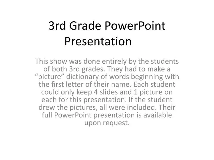 3rd grade powerpoint presentation