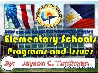 Elementary Schools Programs and Issues