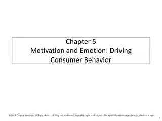 Chapter 5 Motivation and Emotion: Driving Consumer Behavior