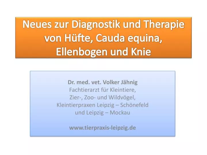 neues zur diagnostik und therapie von h fte cauda equina ellenbogen und knie