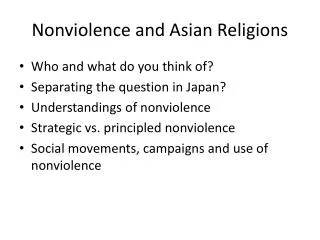 Nonviolence and Asian Religions