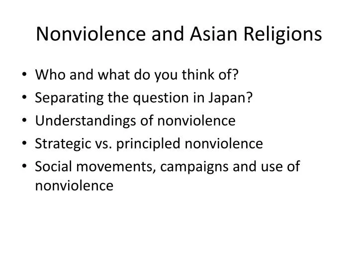 nonviolence and asian religions