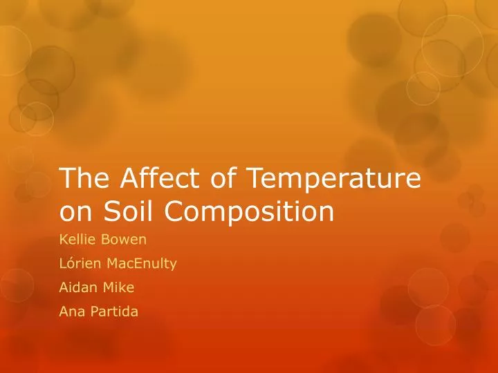 the affect of temperature on soil composition