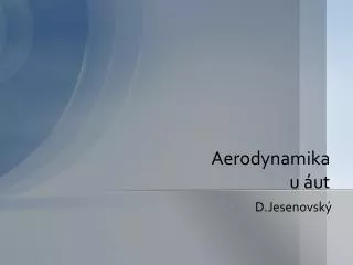 Aerodynamika u áut