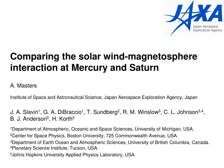 comparing the solar wind magnetosphere interaction at mercury and saturn