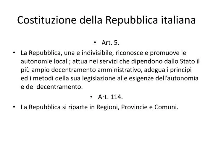 costituzione della repubblica italiana