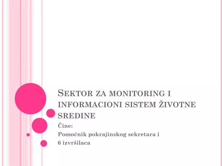 sektor za monitoring i informacioni sistem ivotne sredine