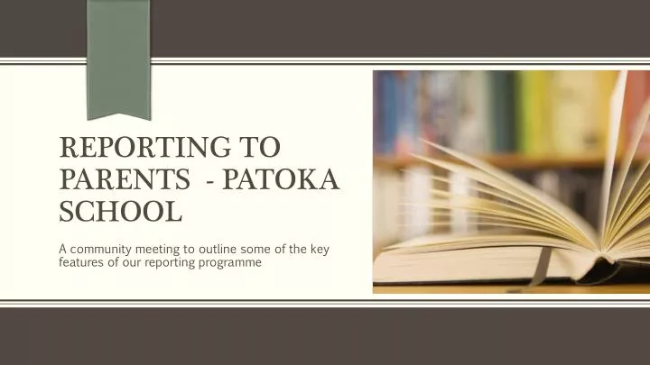 reporting to parents patoka school