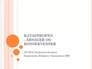 katastrofen rsager og konsekvenser