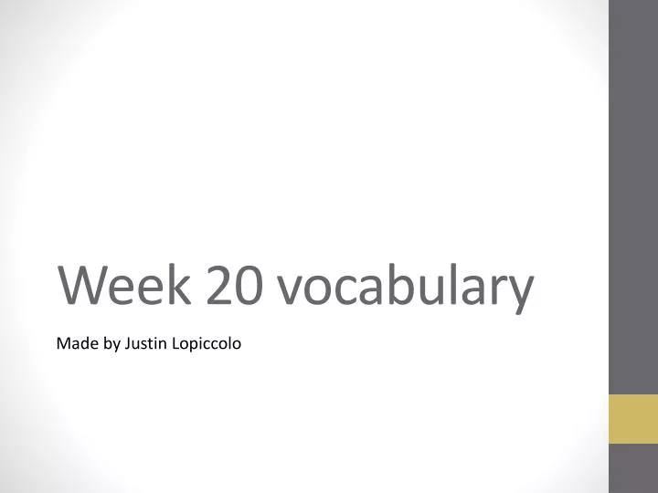 week 20 vocabulary