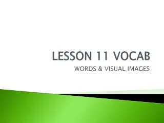 LESSON 11 VOCAB