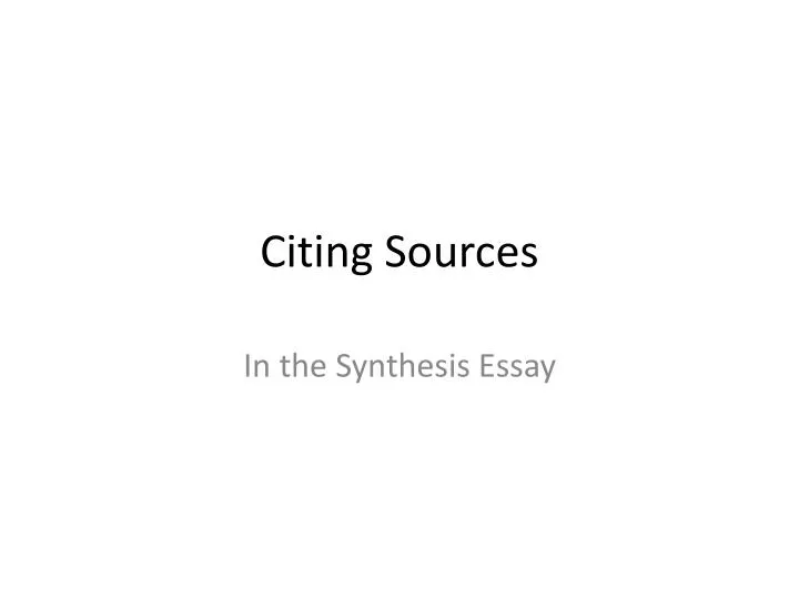 citing sources