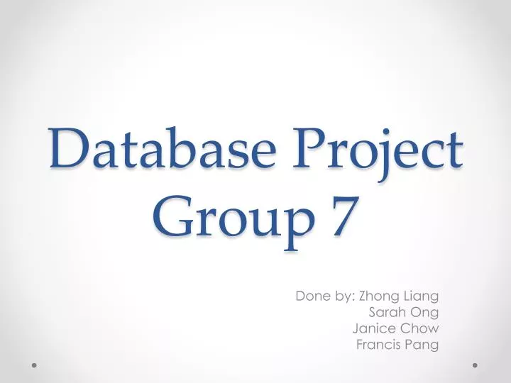 database project group 7