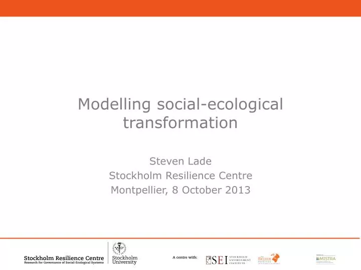 modelling social ecological transformation