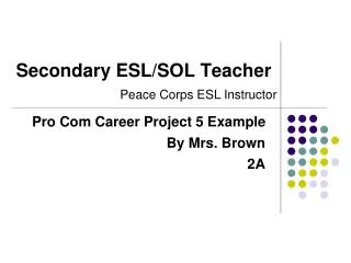 Secondary ESL/SOL Teacher