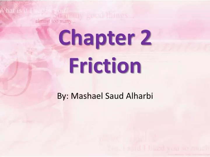 chapter 2 friction