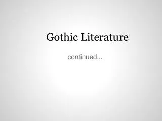 Gothic Literature