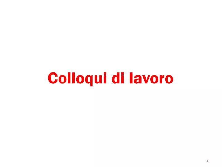 colloqui di lavoro