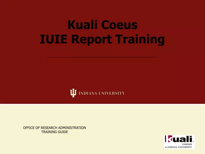 kuali coeus iuie report training