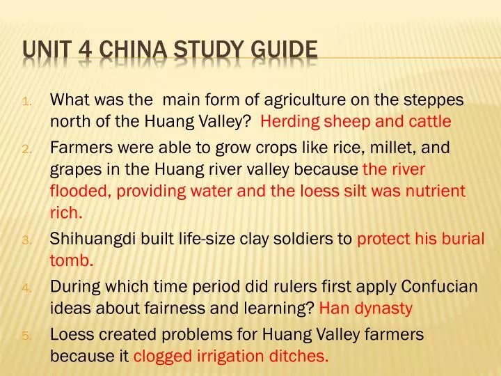 unit 4 china study guide