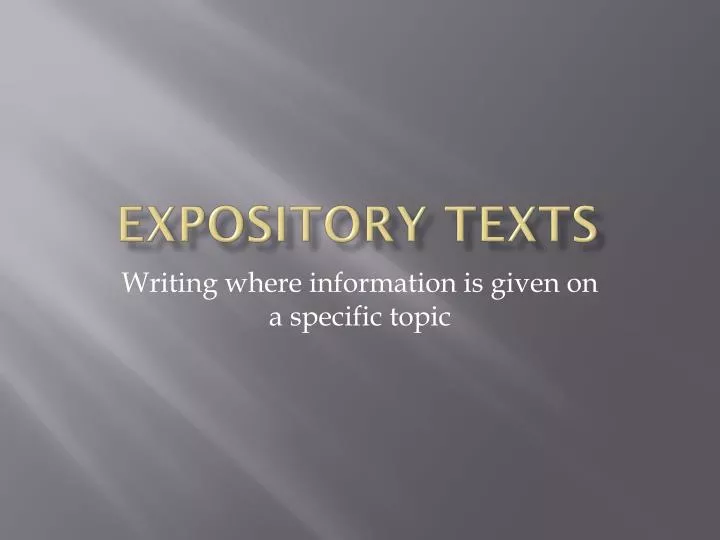 expository texts