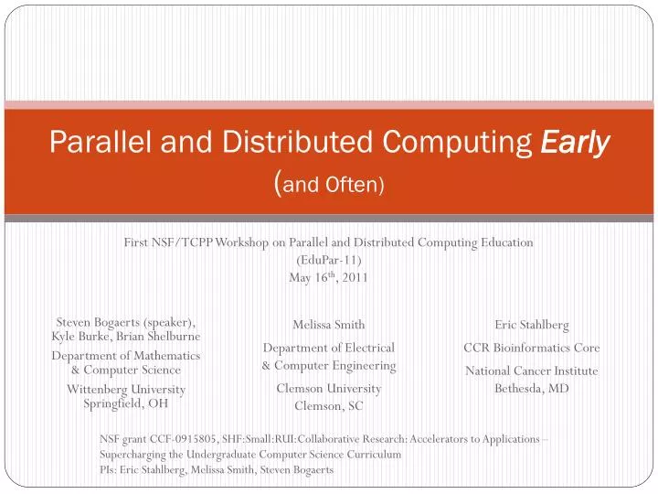 parallel and distributed computing early a nd often
