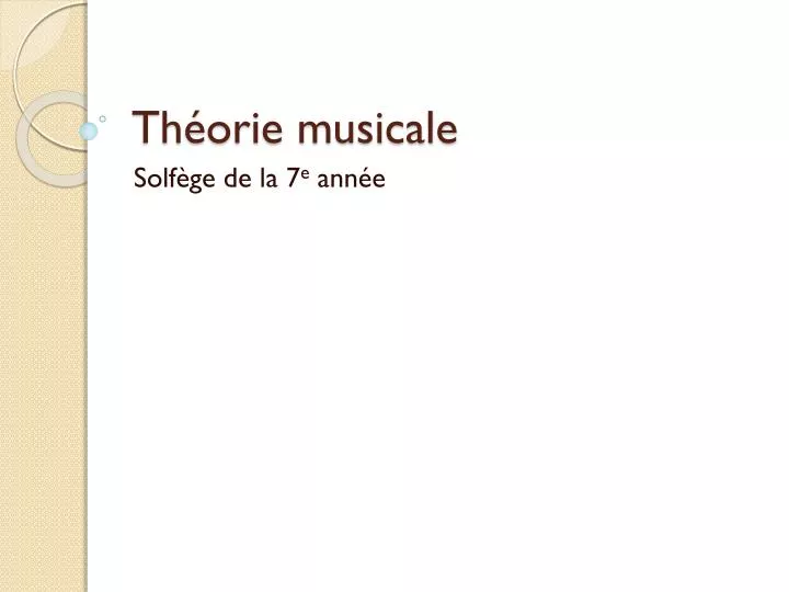 th orie musicale