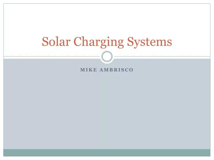 solar charging systems