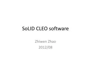SoLID CLEO software